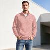 Herren Pullover mit Reißverschluss, Leopardenmuster, Stehkragen, Lässig, Knitterfrei, Sportliches Oberteil für Herbst Winter