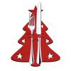 1set Christmas Knife Fork Storage Bag Christmas Tree Stars Snowflake Xmas Knife Fork Bag Cutlery Cover Table Decoration