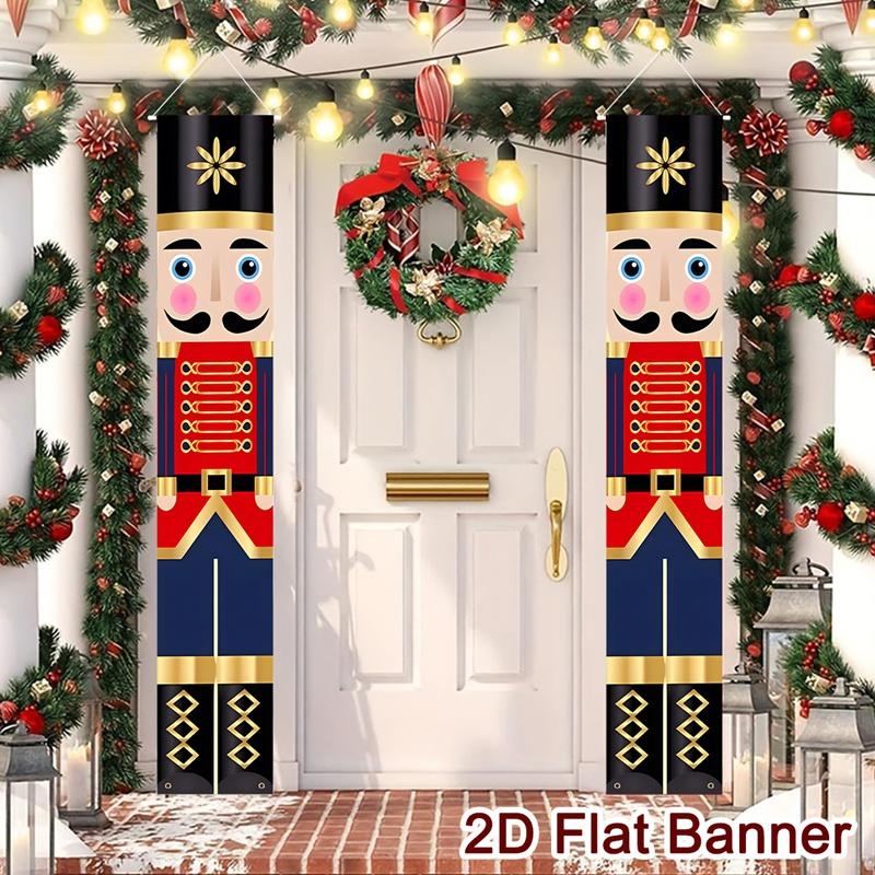 Nutcracker Soldier Door Banner Decor 2025 Christmas Decorations for Home Xmas Hanging Ornaments Navidad Noel Gifts New Year 2026