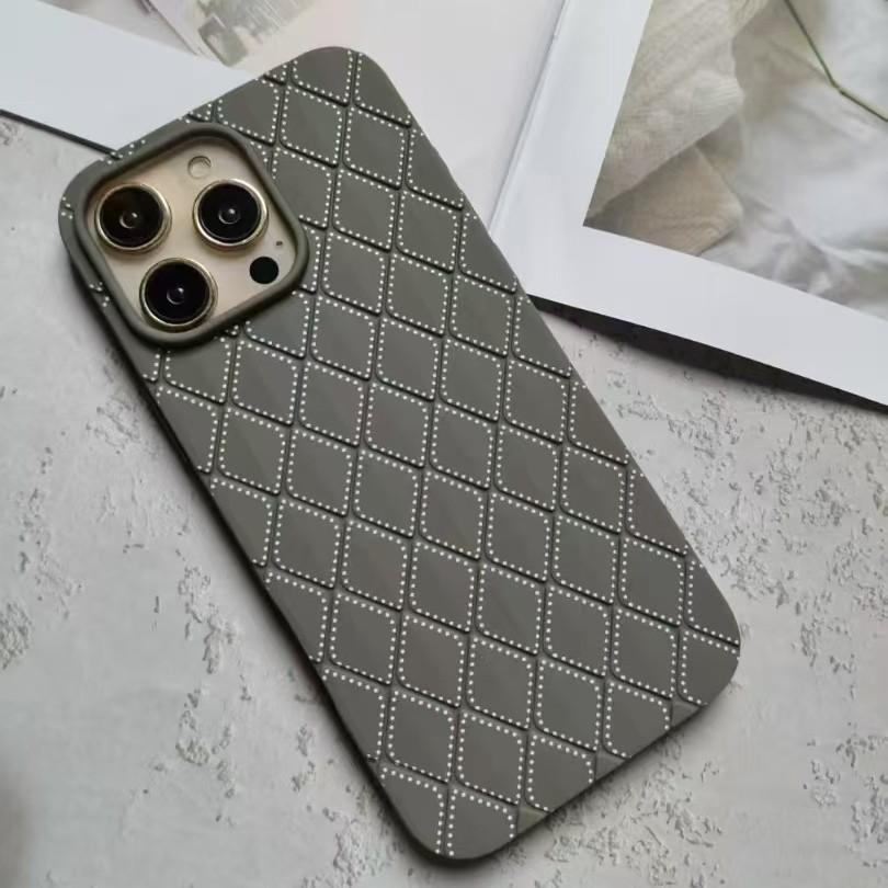 Suitable for IPhone16promax Painted Diamond Woven Pattern IPhone15/14 Anti-fall Cooling Protection Case