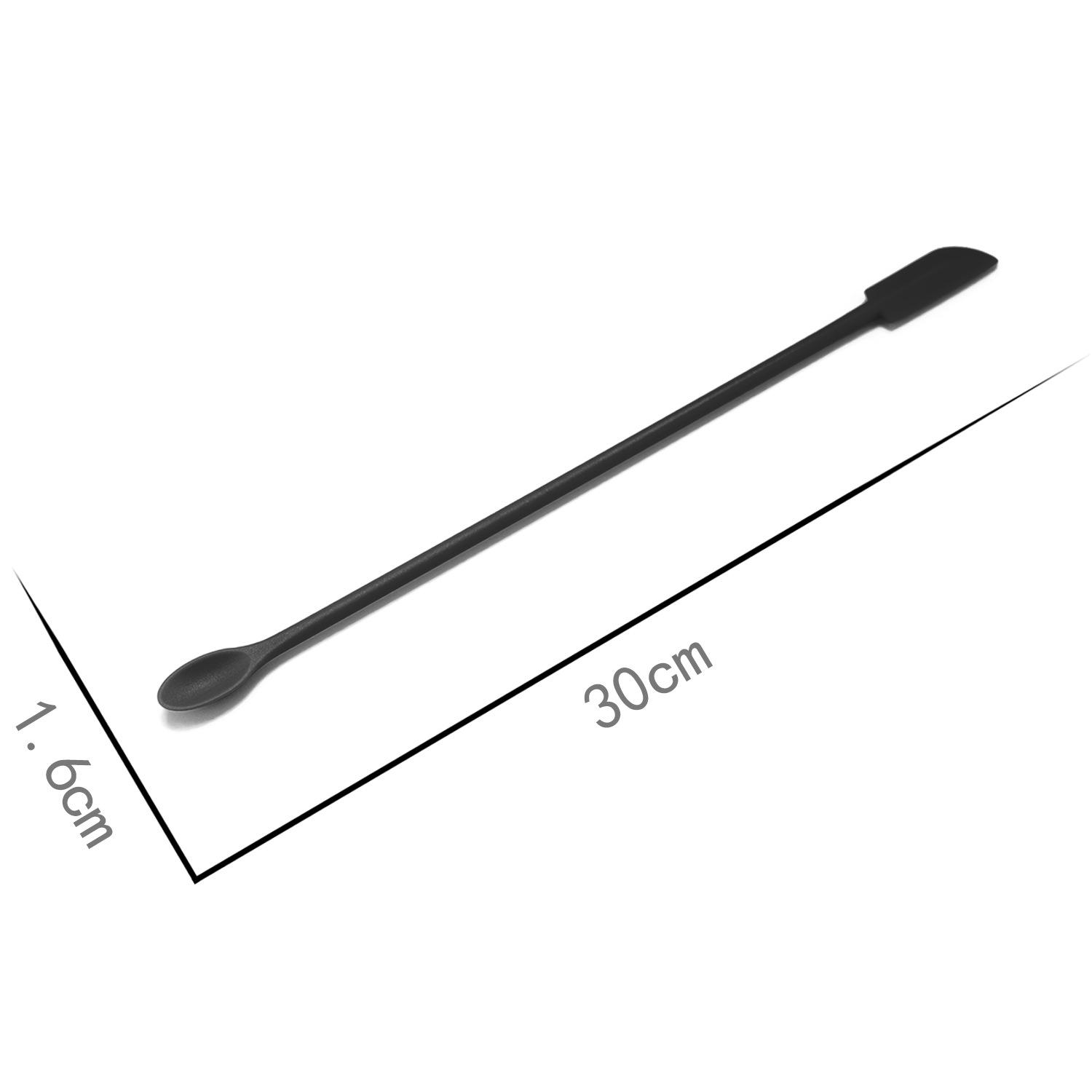 

Силиконовый удлиненный скребок с двойной головкой, глубокий скребок для бутылок, мини-силиконовый шпатель с длинной ручкой 30cm чёрный
