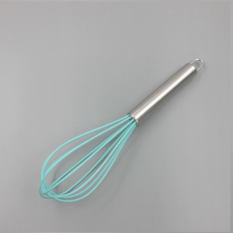 Stainless Steel Silicone Whisk - Handheld Cake Cream Beater Mixer Tool