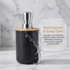 Black White Gray Toothbrush Cup Set 4-Piece Bathroom Organizer Set  Washroom Bathroom Counter