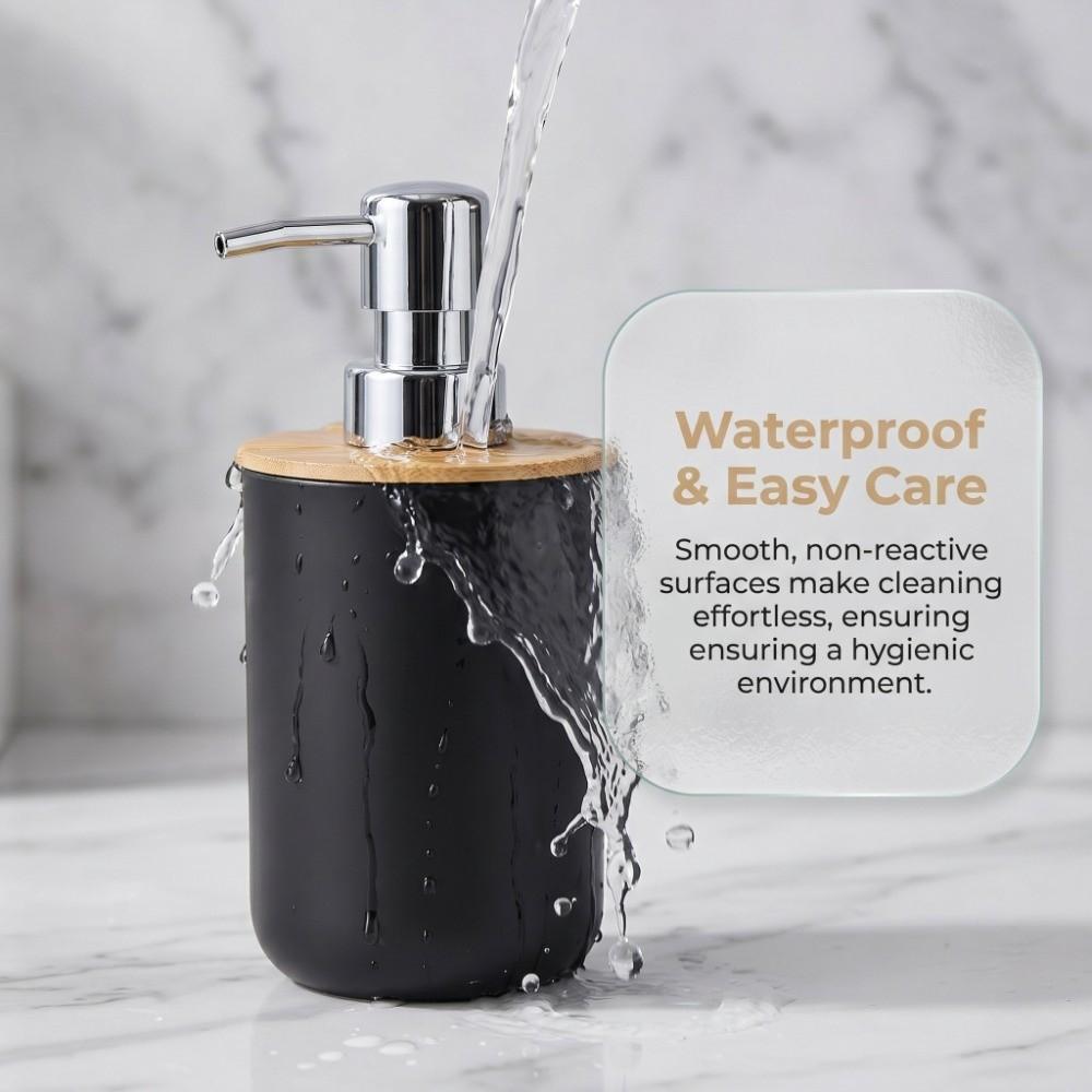 Black White Gray Toothbrush Cup Set 4-Piece Bathroom Organizer Set  Washroom Bathroom Counter