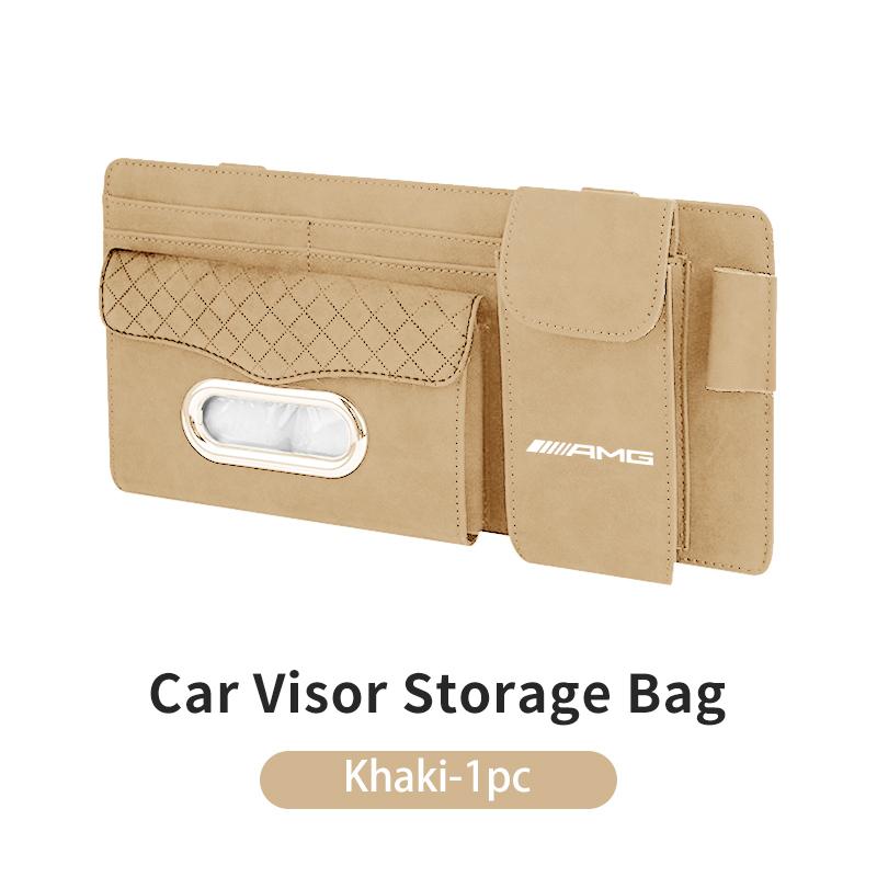 Car Glasses Storage Box Sun Visor Point Organizer Tissue Pocket For Mercedes Benz AMG A B C E S G Class W201 W210 W108 W205 W203