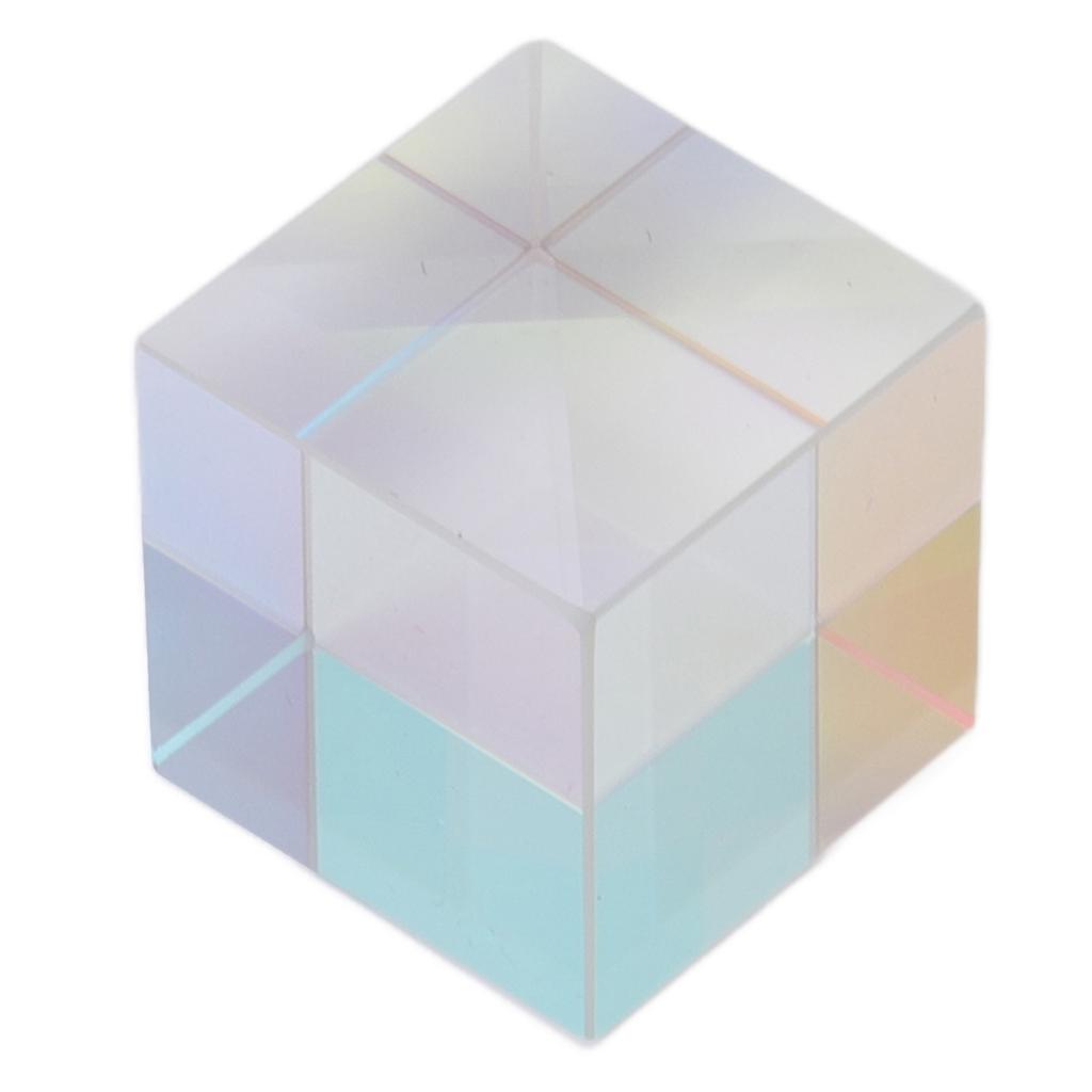 Prism Cube Optical Glass RGB Dispersion Color Cube Sun Catcher X Cube Prism Birthday Gift 15x15x15mm 0.6x0.6x0.6in