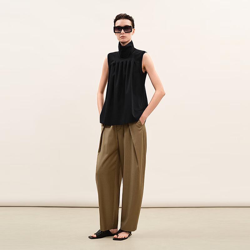 LESS 2026 Spring High-Neck Loose Sleeveless T-Shirt