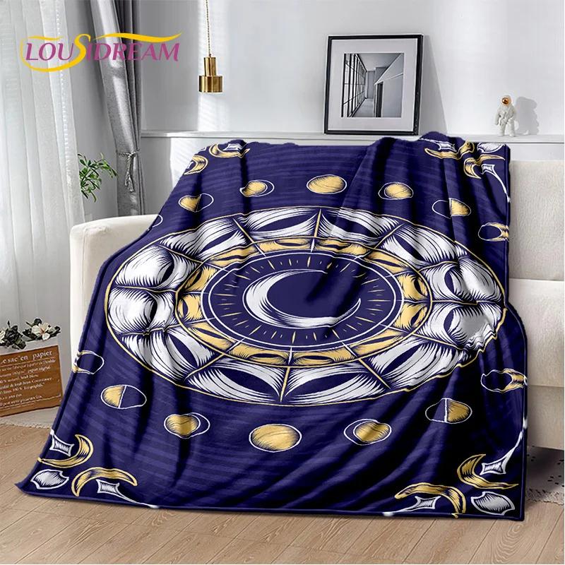 Mysteriou Tarot Sun Moon Mandala Magic Soft Flannel Blankets,Throw Blanket Comfortable Blanket for Picnic Beds Sofa Home Bedroom