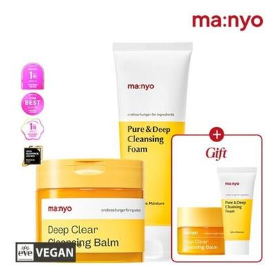 Manyo Factory Deep Clear Cleansing Balm 132ml + Pure Foam 100ml (+ Balm 6ml + Foam 20m)