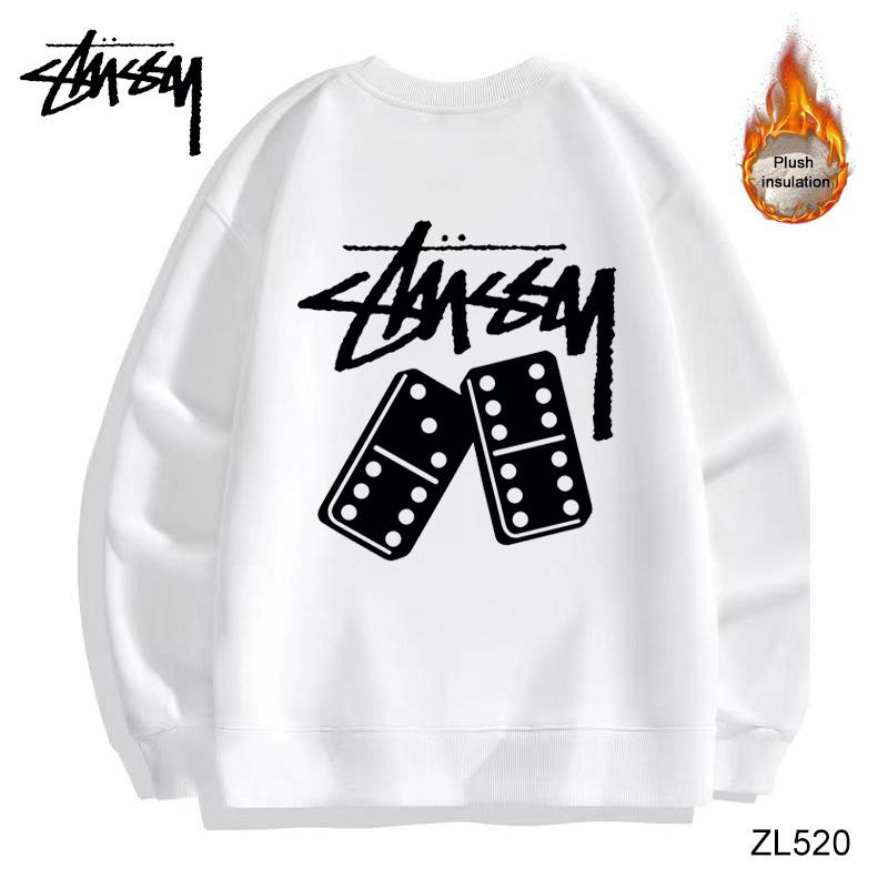 

Stussy зимний хлопковый флисовый свитер с открытыми плечами, теплый флисовый свитер с круглым вырезом и двойным принтом в виде кубиков, свитер с круглым вырезом