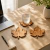 Non-Slip Maple Leaf Wooden Coasters Anti Scald Water Cup Mat Creative Tea Coasters  Restaurant