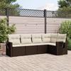 VidaXL Garden Lounge Set with Cushions 5 Pcs, Patio Sofas, Patio Furniture Set, Outdoor Furniture, Brown 3252470
