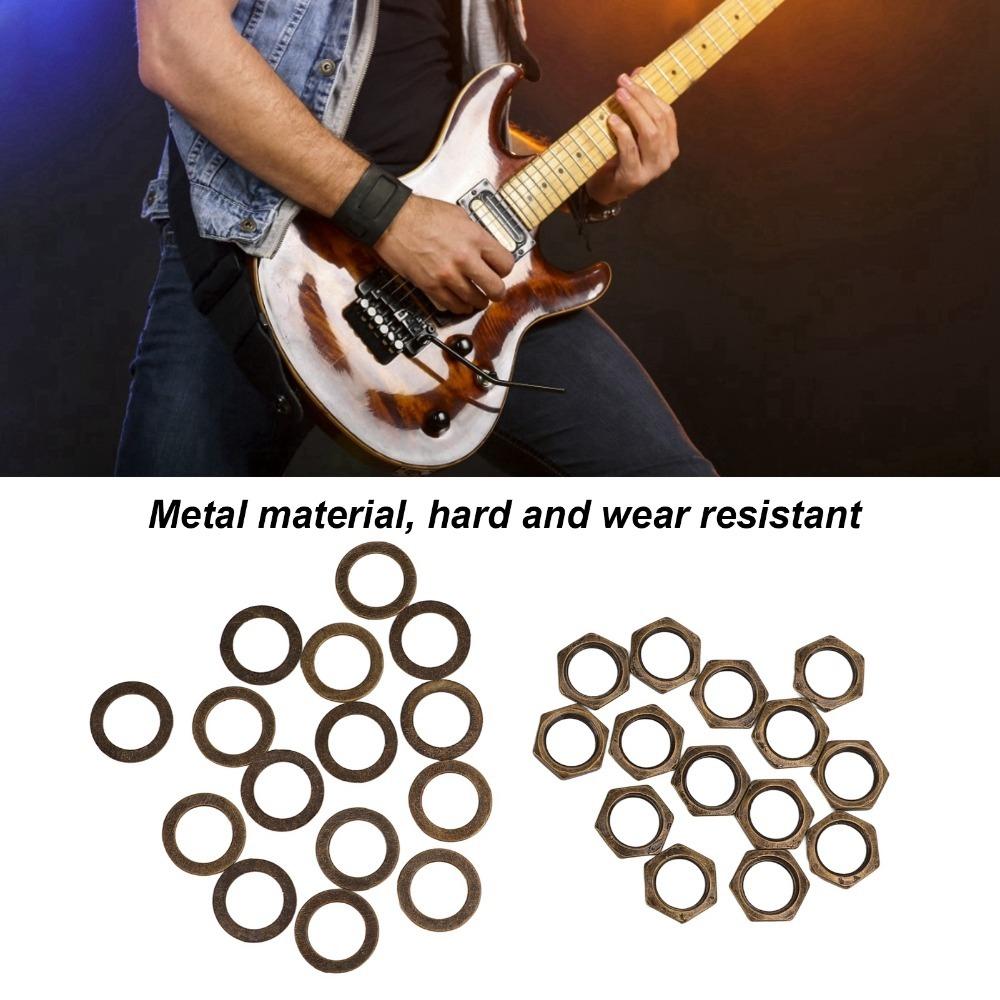 14Sets Metal Instrument Socket Connector M9 Jack Socket Nut With Washer Nut Washer Kit For Guitar