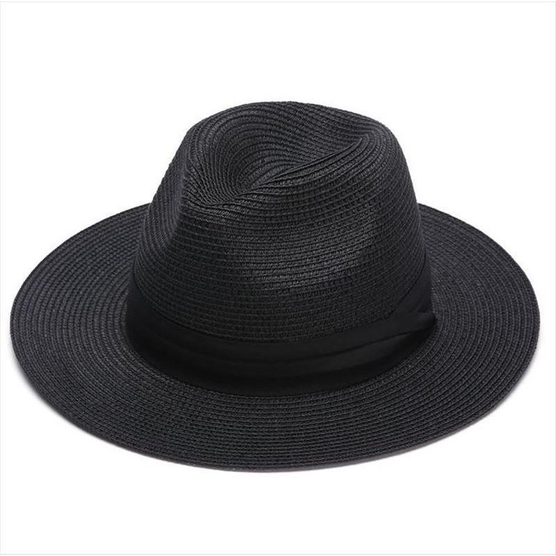 Chapeau de paille Panama à grande circonférence chapeau de protection solaire d'été pour le voyage chapeau de soleil pour la plage en bord de mer chapeau de soleil pour homme tendance