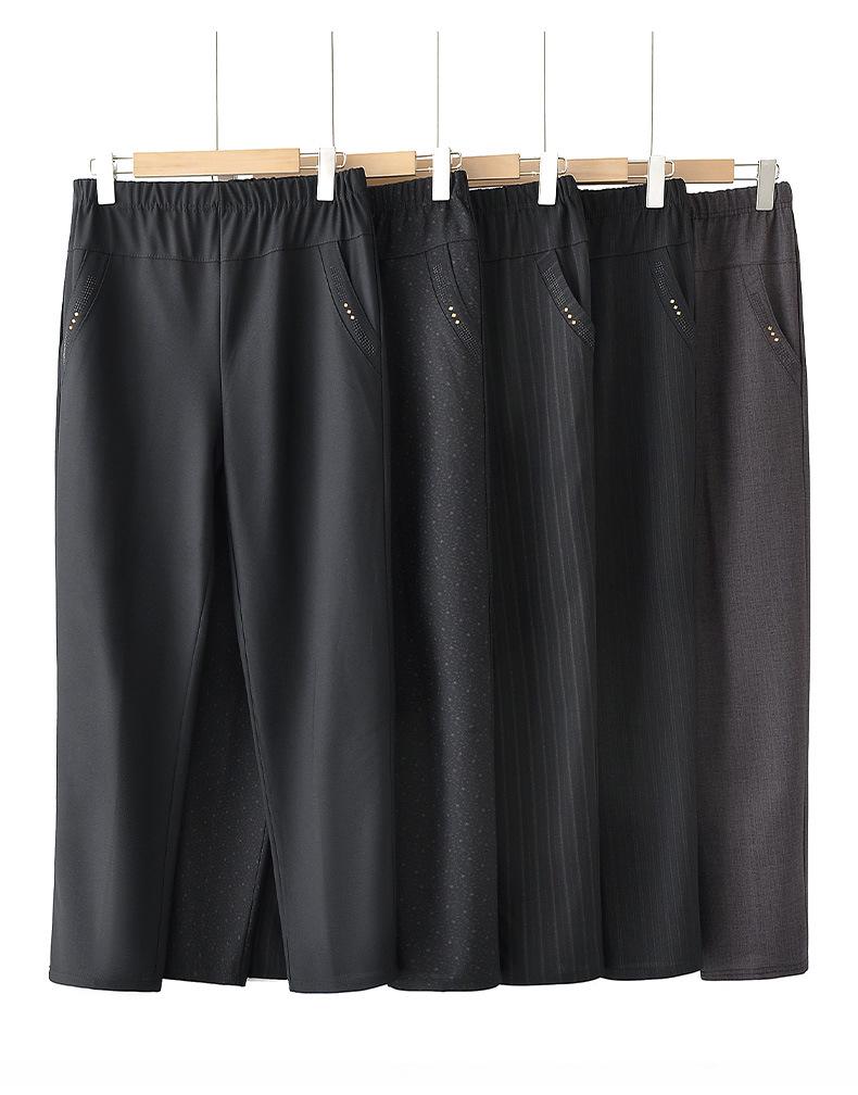 Spring & Fall Women's Straight-Leg Pants for Middle-Aged & Elderly - Mom & Grandma Casual Loose Fit