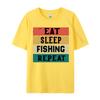 Eat Sleep Fish Repeat Tshirt Male Brand New T Shirt All Cotton Top Tshirts Funny Tops Tees Grpahic Tee