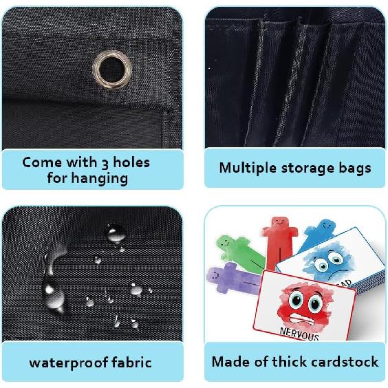 Feeling and Emotions Pocket Chart for Classroom Management Feelings Emotions Tracker for Kids Toddler Back to School Supplies Recognition Tool