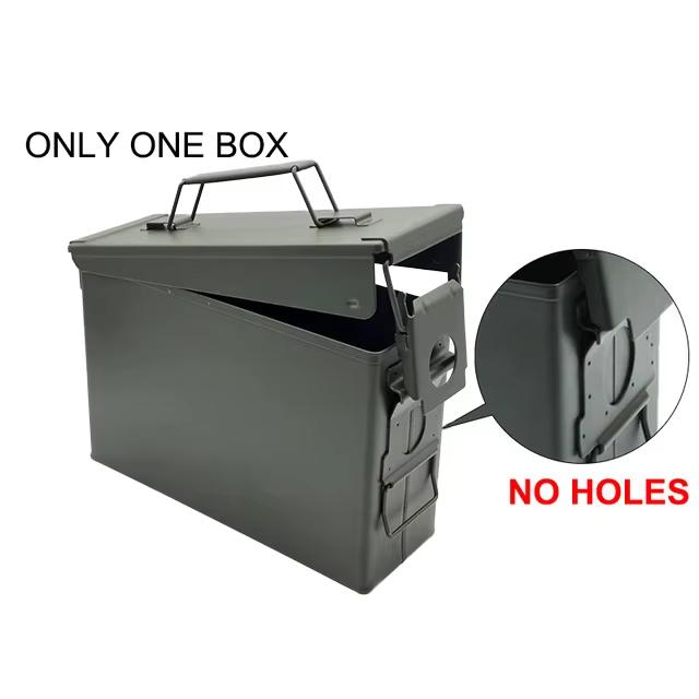 30 Cal Metal Ammo Can Steel Ammo Box Multifunction for Long-Term Waterproof Ammunition & Valuables Storage Box Accessory Box