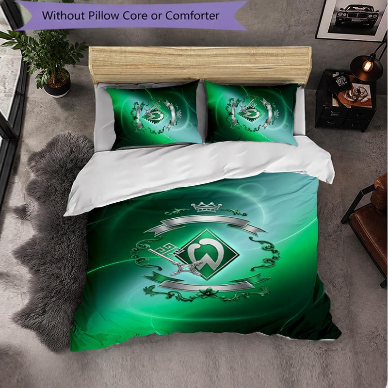 Werder Bremen Football 3 Piece Bedding Set Soft Duvet Cover Set with Pillowcases Printed Bedroom Decor Set for Home