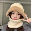Winter Button Connected Hat Korean Version Neck and Ear Protection Knitted Warm Hat Outdoor Cycling Hat