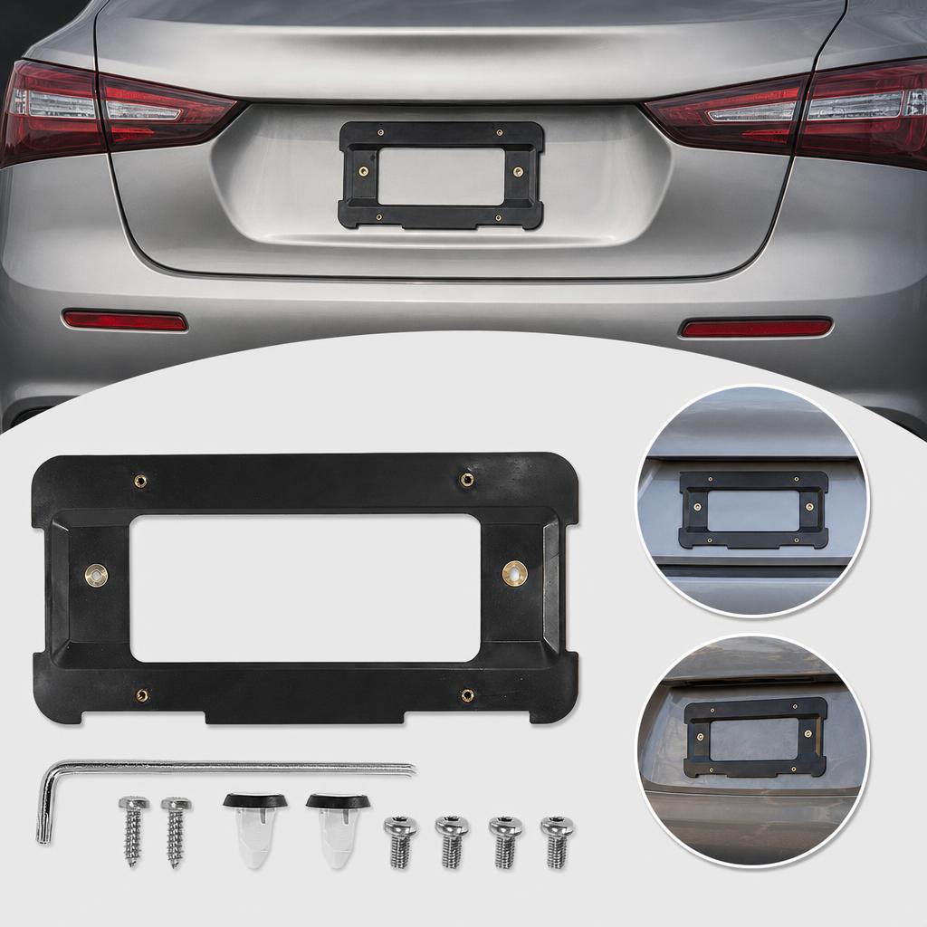 Black US Standard Rear License Plate Base Mount Bracket For BMW 3 5 7 Series X1 X3 X4 X5 License Frame Holder 51187160607 License Plate Covers Frames