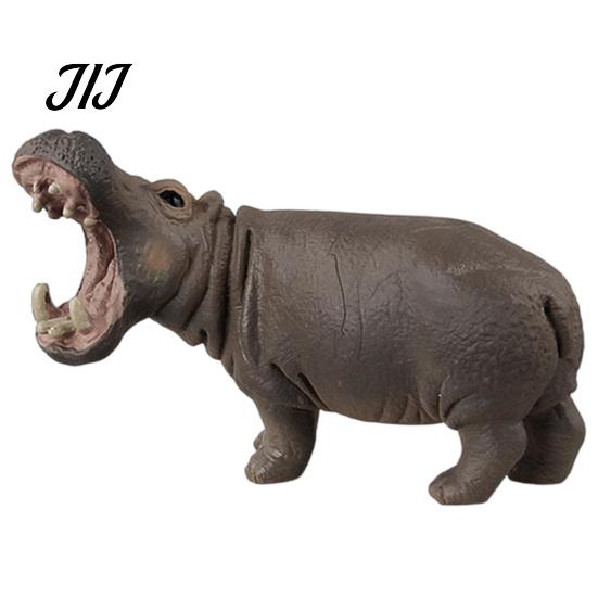 Realistic Hippo Figurine Simulation Hippopotamus Figurine, Lifelike Statue Sculpture, River Wild Animal Educational Toy Horse Model for Desk