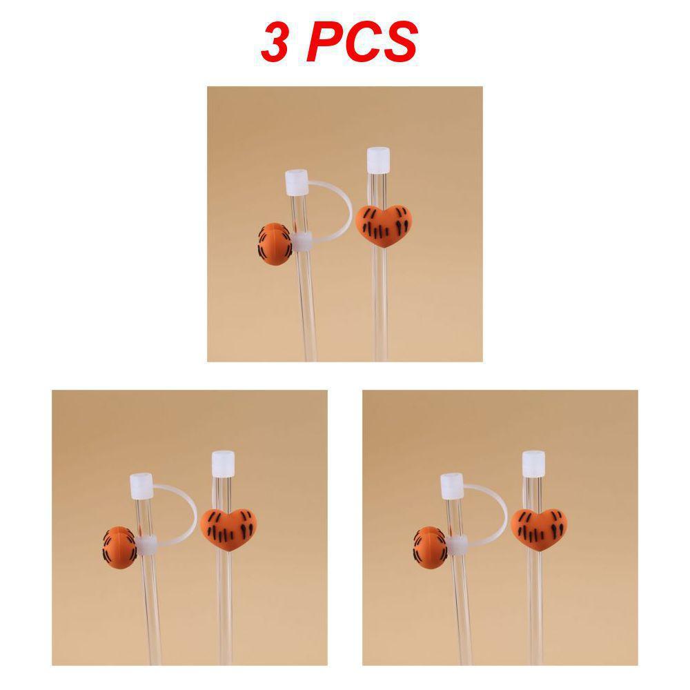 1/3/5PCS Glass Straw Stainless Steel Straw Silicone In Summer High Temperature Resistance Silicone Cup Lid Cover Dust Plug