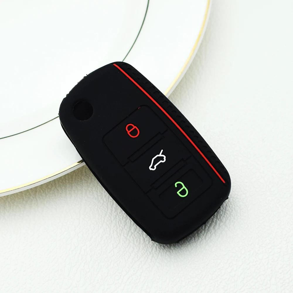 2 3 Buttons Silicone Flip Rubber Car Key Cover Case For VW Volkswagen Golf 5 6 7 MK4 Bora Amarok Polo Jetta Altea Alhambra Fob