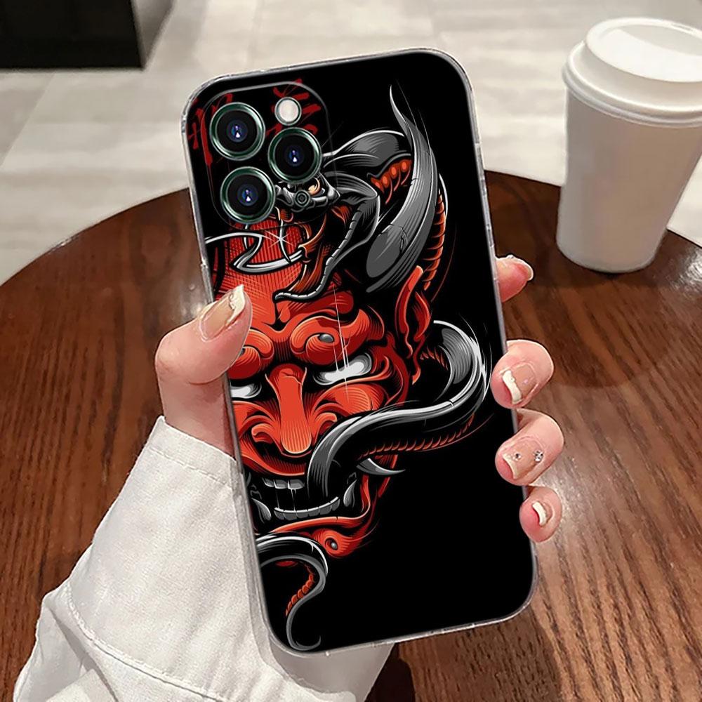 Japanese Art Samurai Ninja Transparent Case For Apple iPhone 17 16 15 14 13 12 11 Pro Max Plus 16E 17Air 17Pro Phone Cover Funda