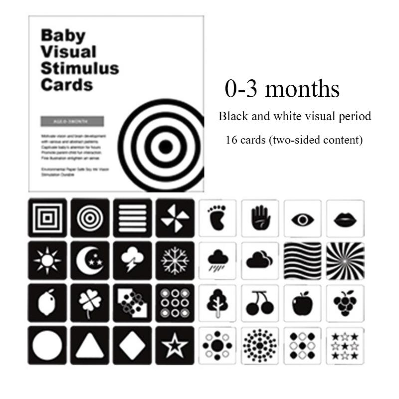 Montessori Infant Visual Stimulation Card Playthings Black White Flash Cards Early Childhood Learning Learning Playthings Ideal for Newborn Infant