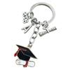 Graduation Season 2026 Alphabet Keychain with Cap and Enamel Drip