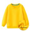 Children's Solid Color Plush Sweatshirt - Long Sleeve Autumn/Winter T-shirt for Kindergarten with Custom Logo Option