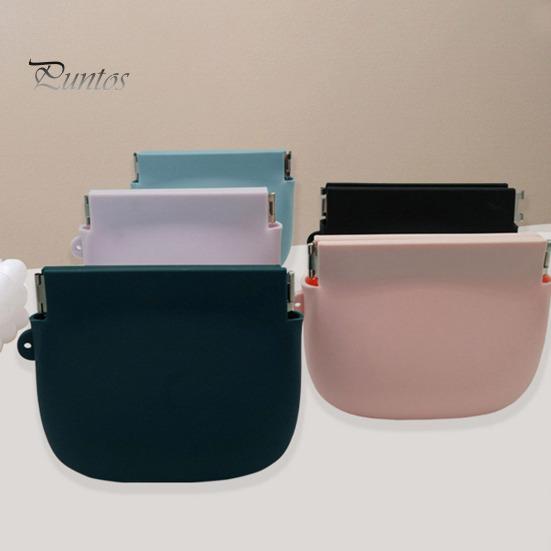 Silicone Coin Purse Portable Solid Color Multifunction Coin Holder Lipstick Keys Earphone Cable Storage Bag Pouch Wallet Women Girls Gift