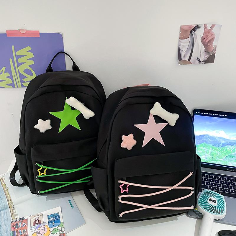 Schoolbag Backpack Female Japanese ins Personality Fashion Star Primary and Secondary School Student School Bag Korean Version Niche Versatile Braided