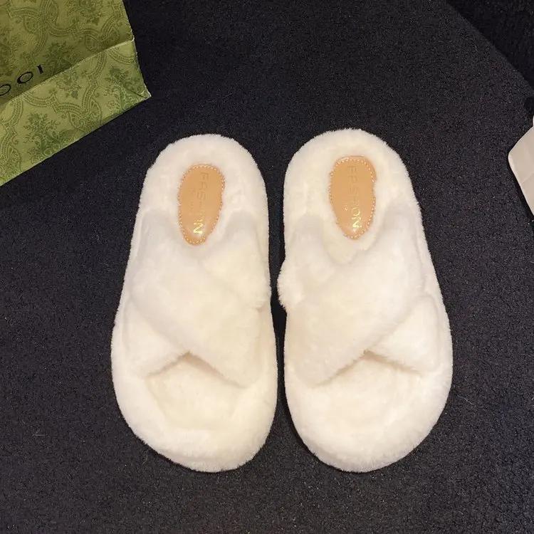 

Модные туфли на плоской подошве из флока, женские низкие тапочки, мягкие роскошные шлепанцы, бежевые босоножки на каблуке, удобные дизайнерские, черные, повседневные, из резины и ткани, однотонные 35 бежевый