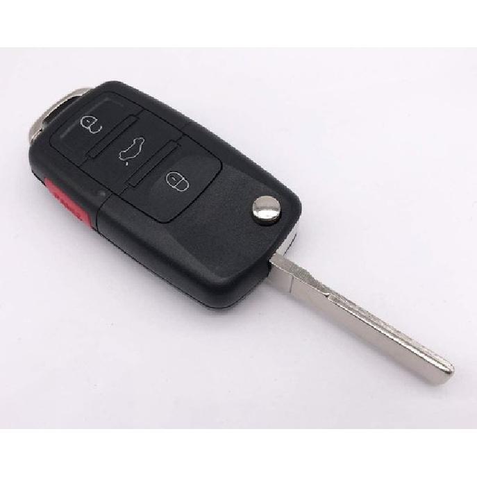 4 Buttons Folding Flip Replacement Key Fob Cover Case Fit for Jetta Passat Go