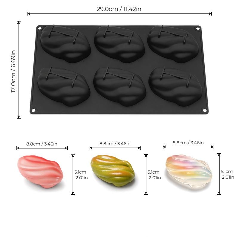 Silicone Mold with Pistachios Design Perfect for Food Grade Mousse Chocolate Cakes A3