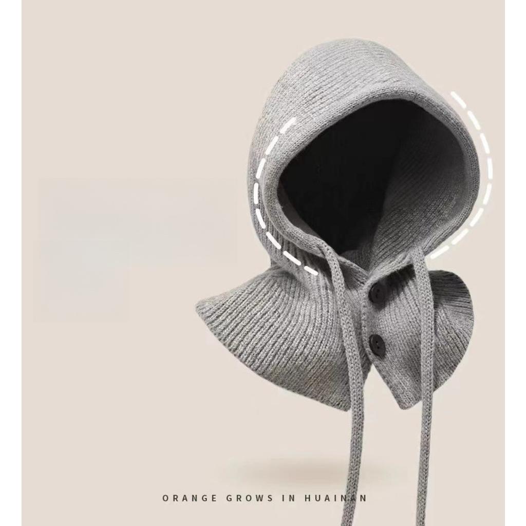 Autumn and Winter, Hat, Women's Hat, Winter Hat, Integrated Scarf, Ear Protection, Woolen Hat, Knitted Hat, Warm Hat