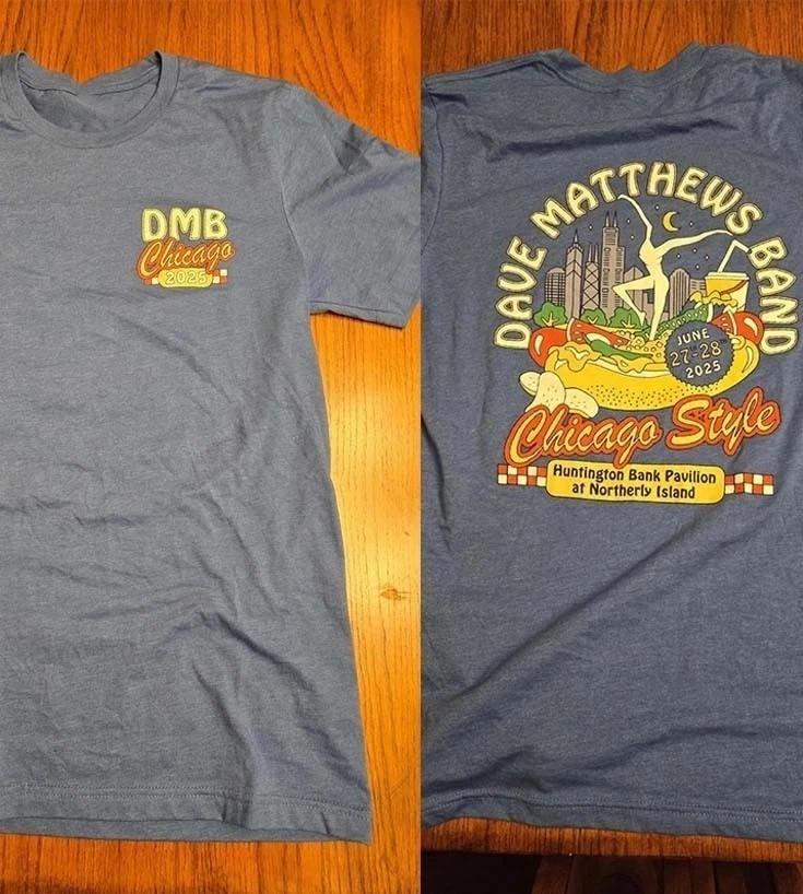 2025- Dave Matthews Band Chicago 2025 Concert T-Shirt Unisex T-Shirt XXXL