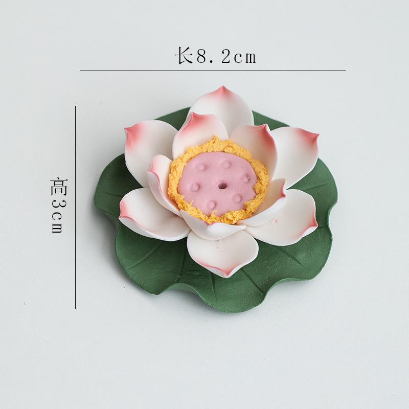 Keramisch Handwerk Handgemaakt Lotus Aroma Houder Wierookbrander Kunstbloem Waterlelie Decoratieve Beeldjes Huisdecoratie