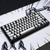 Retro PBT Keycaps Japanese Cartoon Theme Keycap Set 141 Key Cherry Profile Dye Sublimation Keycaps Black and White Keycaps for Cherry MX Mechanical