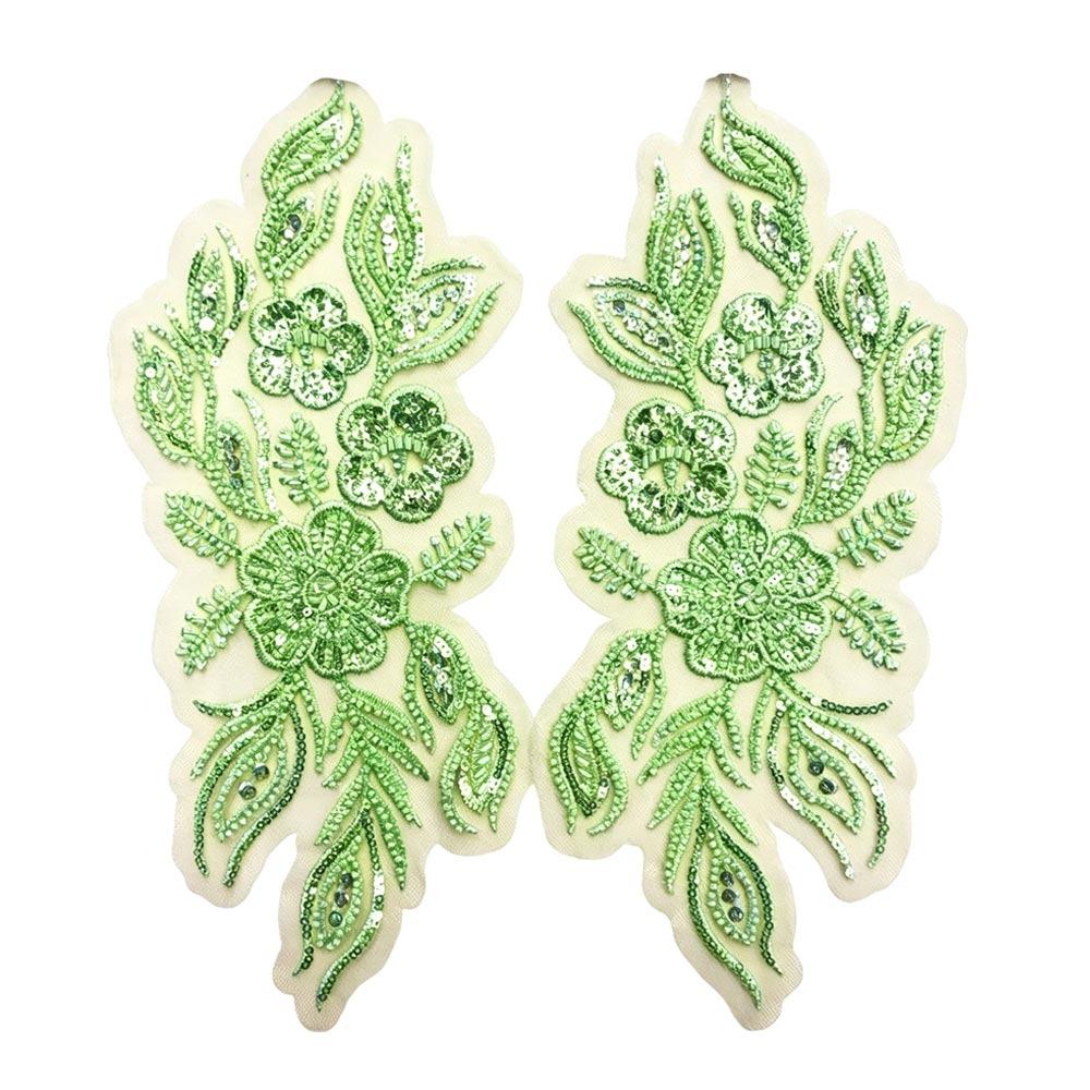 Floral Embroidery Sparkling Lace Accessories Sequined Appliqued Pattern National Style Lace Handmade DIY Material