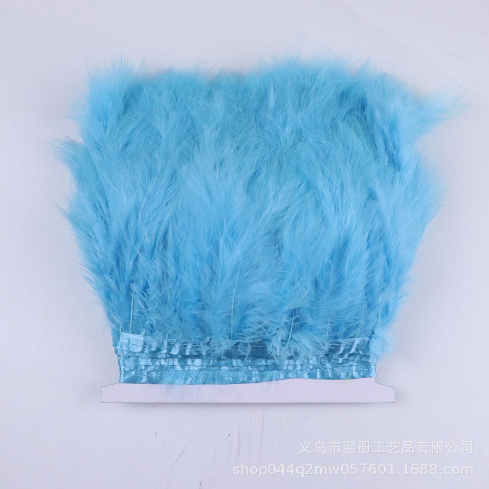 10-15Cm Pointed Tail Flannel Edge Wedding Home Arrangement Turkey Feather Cloth Belt Diy Dress Skirt Accessories