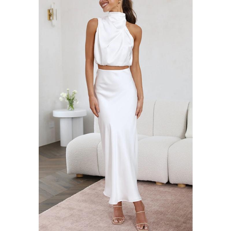 Women's New Spring and Summer Satin Multi-colour Slimming Leisure Two-piece Suit