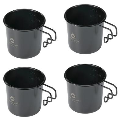 CAMPING MOON Solo Mug M Camping Mugs, Black, 4-Piece Set, 210ml SOLO MUG BKS-190-4P