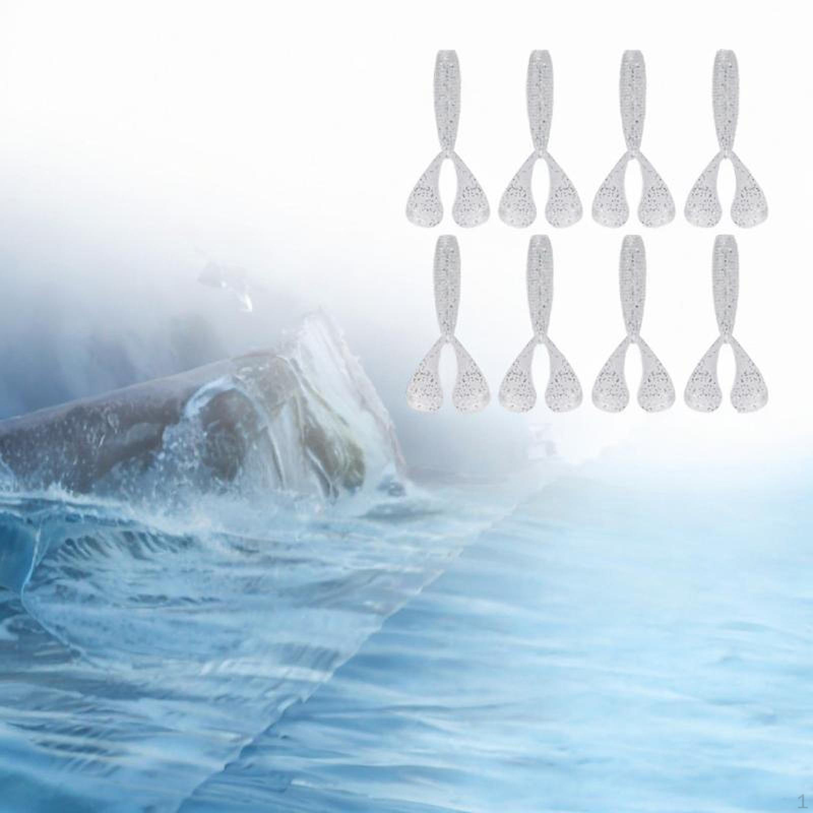 

8 Pieces Bite Baits Fishing Lures Swimmer Soft Worm Lure milky white