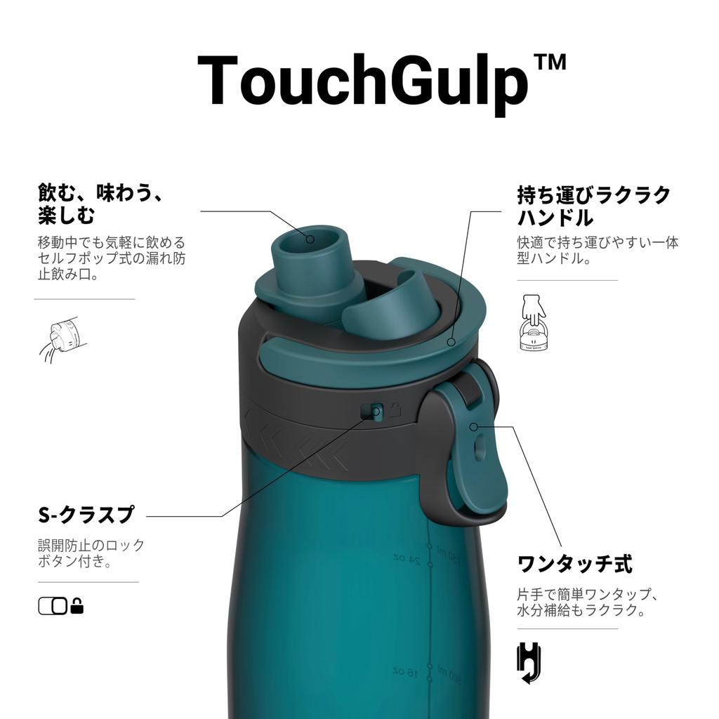 Super Sparrow 1 Liter Water Bottle Wide Mouth TouchGulp Water Bottle Tritan Drinking Bottle Lightweight and Sustainable for the and Outdoors - -