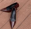 Neue Damen Sexy High Heels Burgunder Nude Pumps Stripper Stilettoabsätze Glänzendes Leder Hochzeit Braut Qualität Rote Schuhe