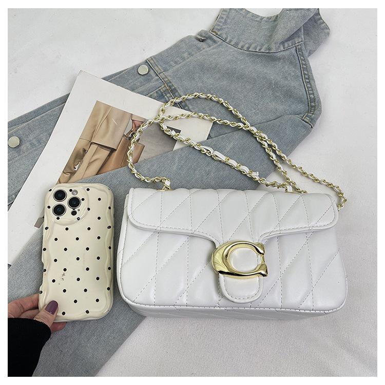 Korean-Style Women's Trendy Single Shoulder Bag - Fashionable, Versatile, Diamond Lattice Chain, Small Fragrance Style for Commuting
