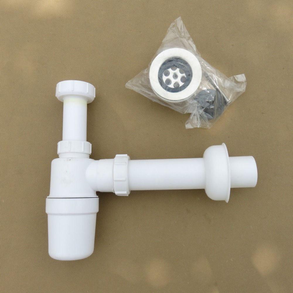 Standard Sinks Wall-Mounted Drainpipe White Flexible Sink Trap  Kitchen Installation